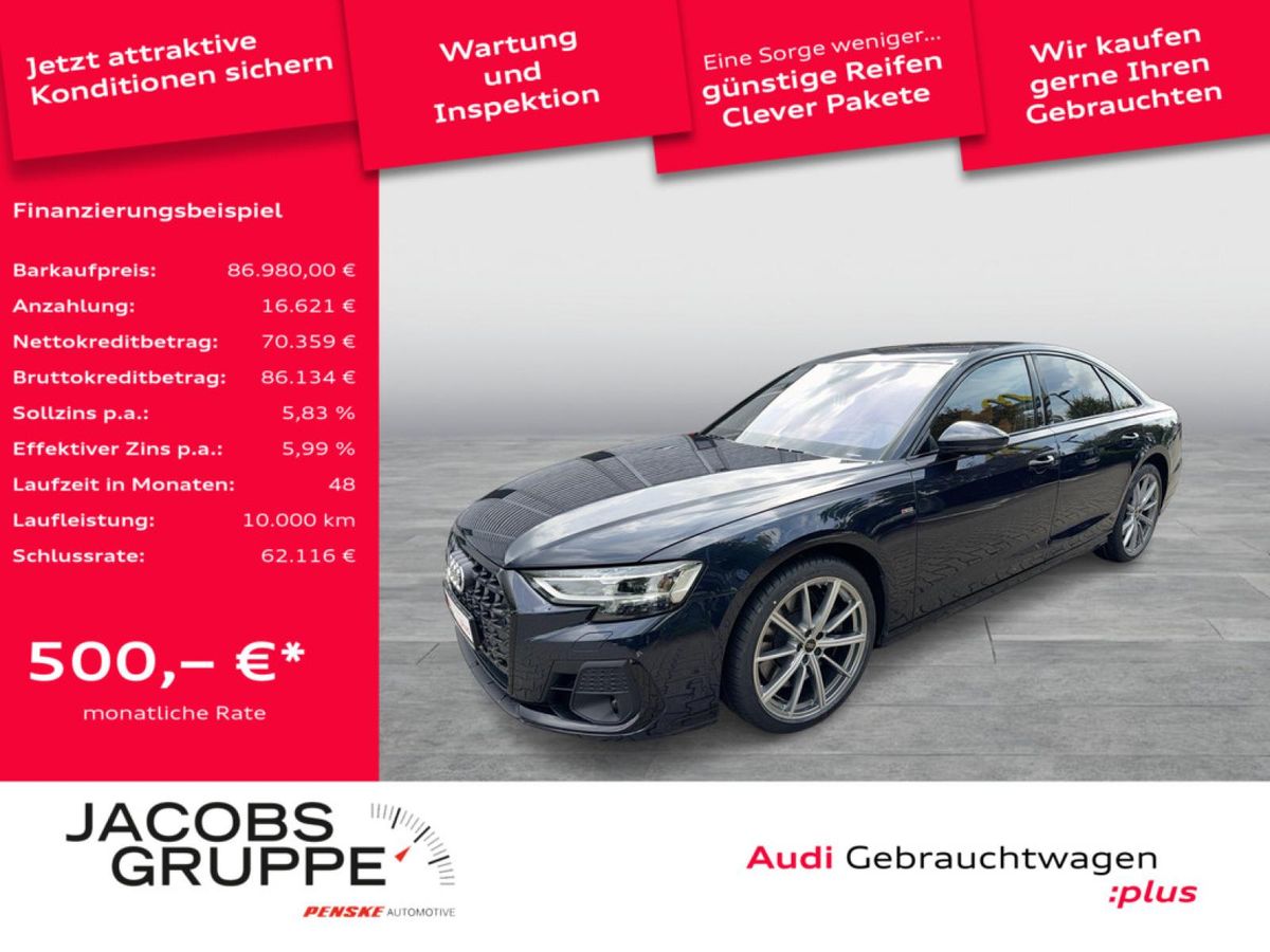 Audi A8 60TFSI S line Black/Exclusive/187UPE/Vollleder/Digi Matrix/HuD/360° Leasing