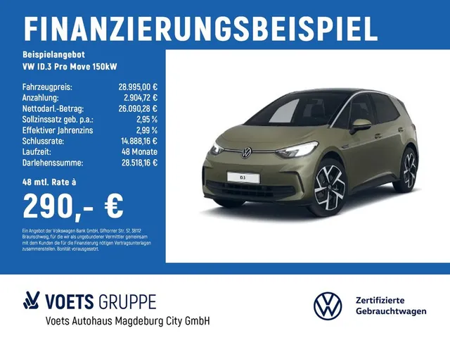 Volkswagen ID.3 Pro Move 150kW Move REARVIEW+ACC+SHZ+NAVI+D