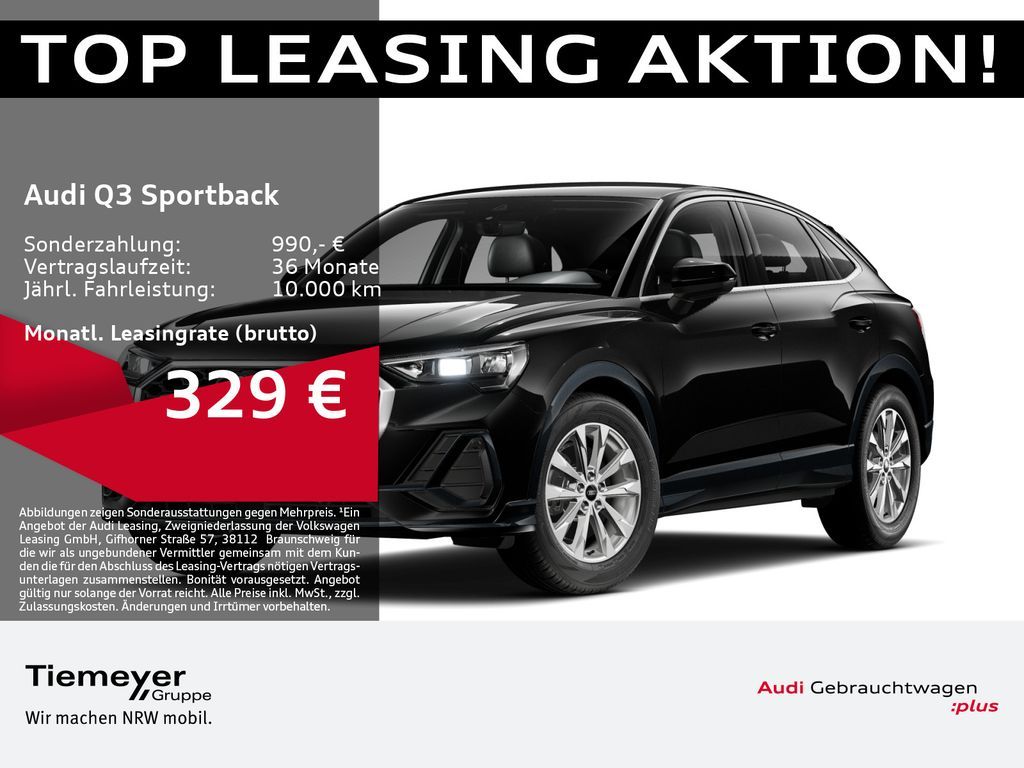 Audi Q3 Sportback 40 TFSI Q NAVI LEDER eSITZE KAMERA Leasing