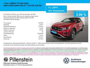 Volkswagen T-Roc CABRIO TSI DSG GOAL NAVI+AHK+KAM+5JG+17"
