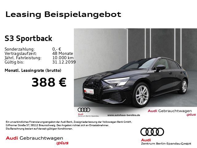 Audi S3 Sportback *MATRIX*B&O*R-CAM*Opt.-Schwarz+* Leasing