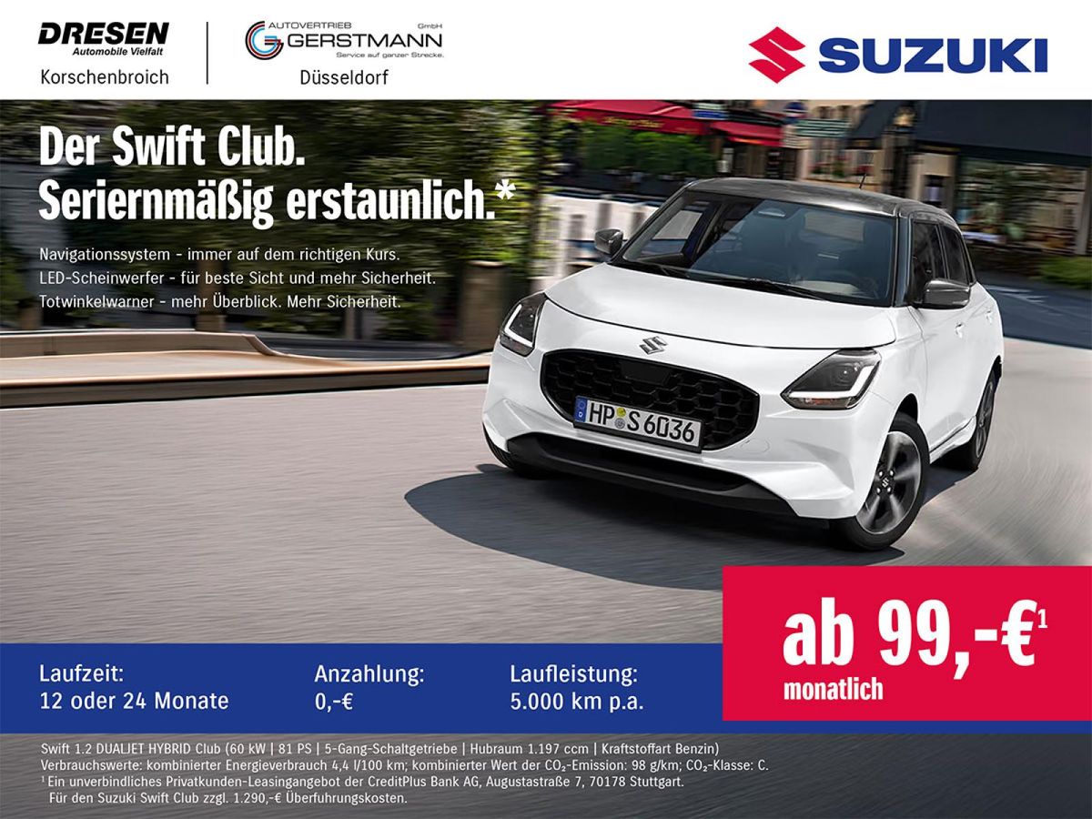 Suzuki Swift 1.2 Club⚠️| Navi I LED I Rückfahrkamera I Tempomat Leasing