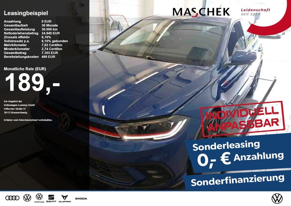 Volkswagen Polo GTI 2.0 TSI Matrix ACC Faro18 IQ Drive Sitz Leasing