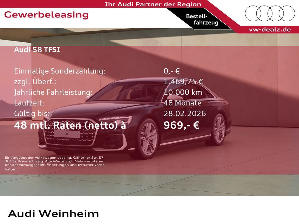 Audi S8 TFSI quattro tiptronic Klima NAVI Leder LED Leasing
