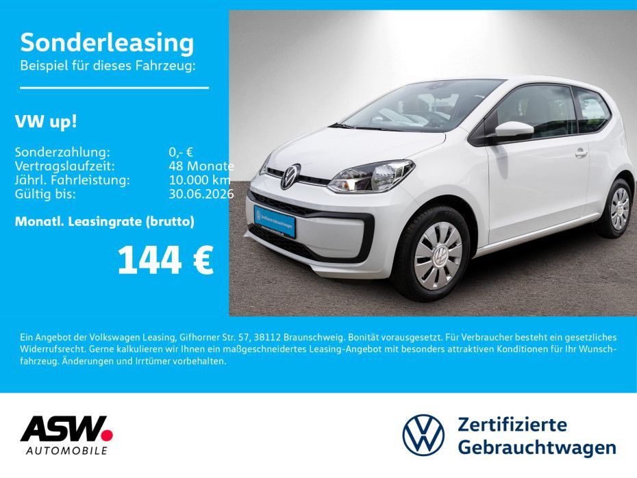Volkswagen up! move up! 1.0 MPI Klima RFK GRA PDC Leasing