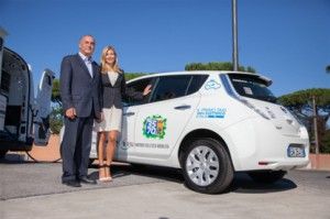 In Rom wird das Elektroauto Nissan Leaf als Taxi eingesetzt. Bildquelle: Nissan