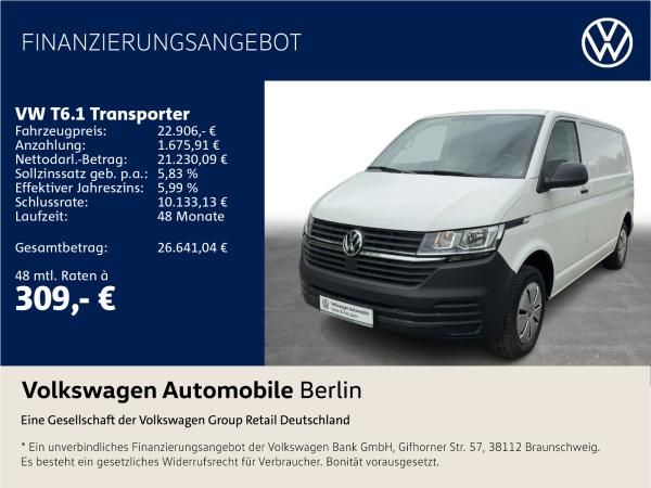 Volkswagen T6.1 Transporter Kasten 2.0 TDI Klima Radio PDC Leasing