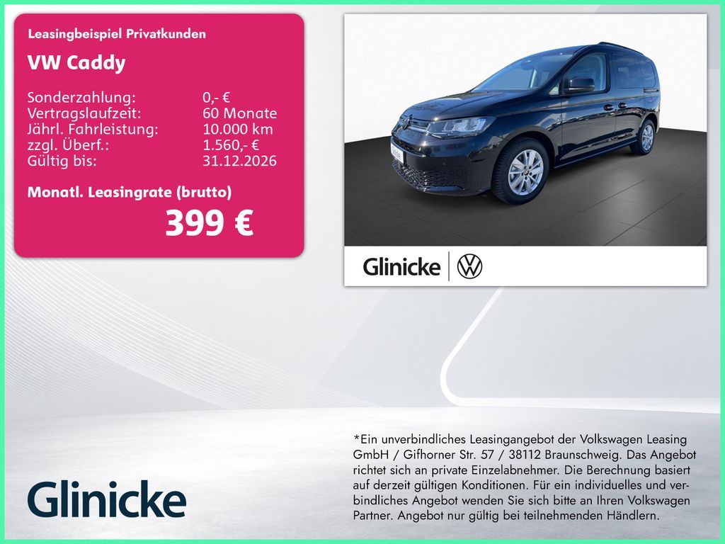 Volkswagen Caddy Life 2.0 TDI Climatr. AHK Kamera LMF PDC Leasing