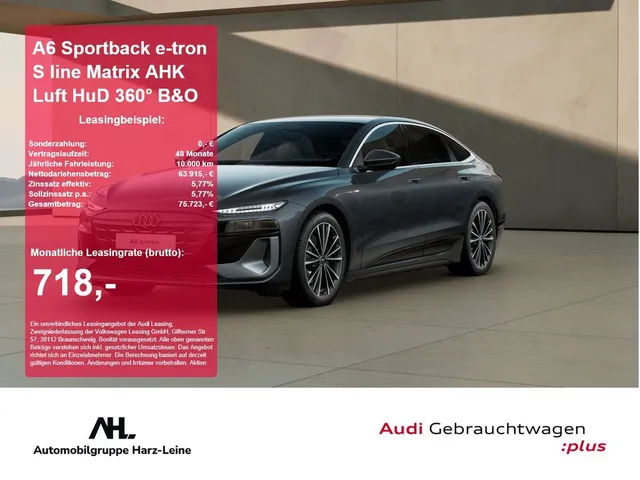 Audi A6 Sportback e-tron S line Matrix AHK Luft HuD 3