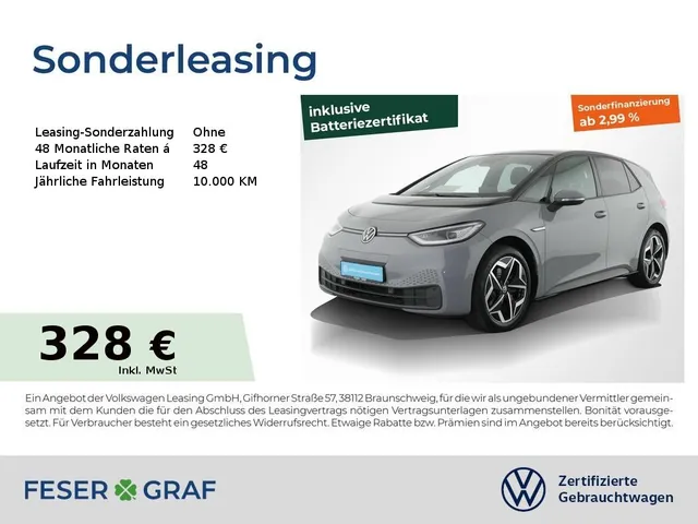 Volkswagen ID.3 Pro Performance Navi Pano Kamera LED SiHz