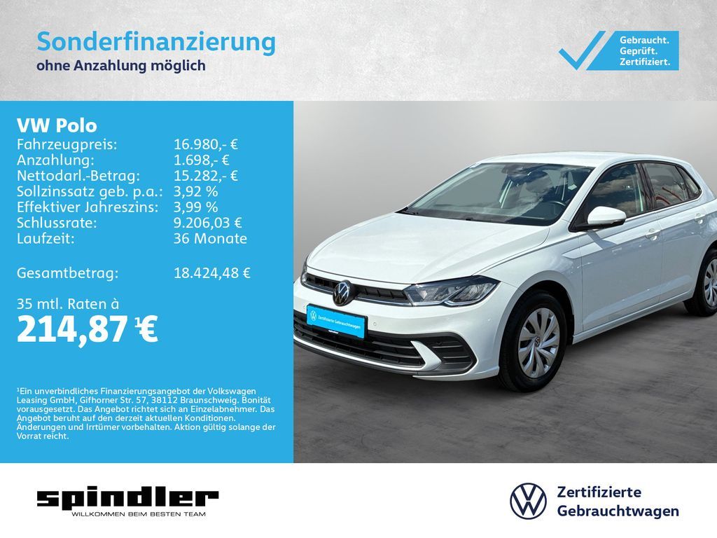 Volkswagen Polo Life 1.0 TSI DSG / Navi, CarPlay, LED, RFK Leasing