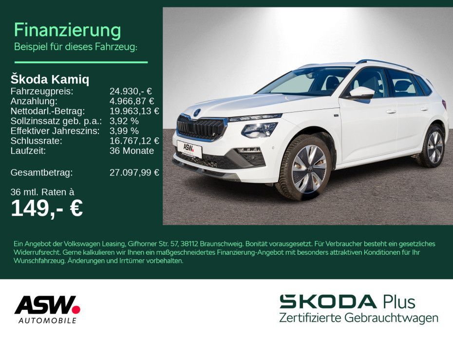 Skoda Kamiq Selection 1.0TSI DSG Navi LED AHK RFK ACC Leasing