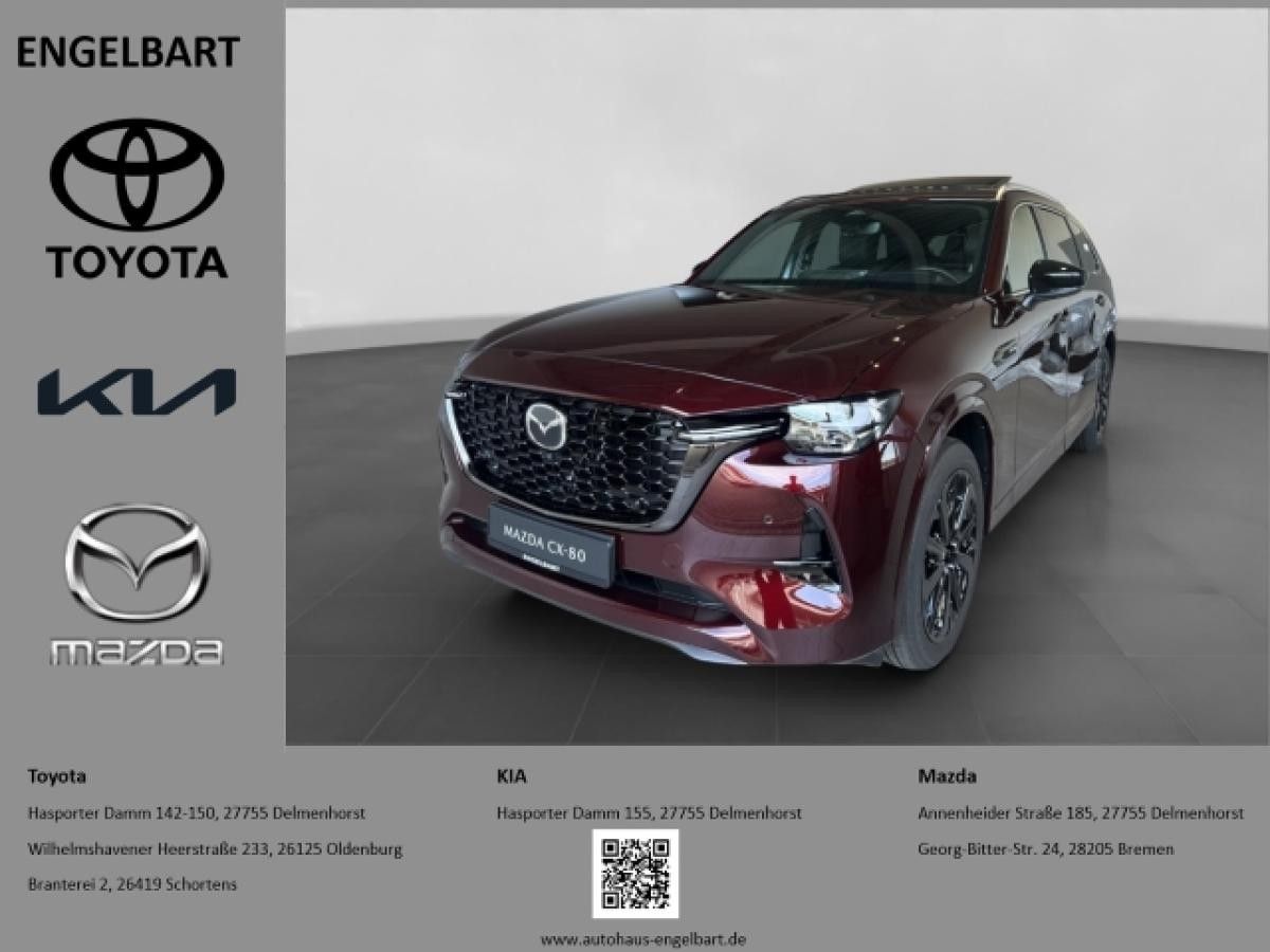 Mazda CX-80 Homura Plus AWD 3.3 e-SKYACTIV-D 254 M-Hybrid EU6e HUD El. Panodach Leder Memory Sitze Leasing