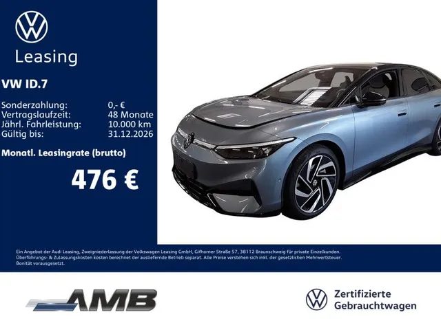 Volkswagen ID.7 Pro S 91kWh/AHK/Matrix/Pano/Wärmep/01.31Gar