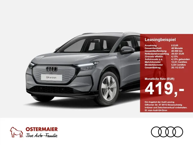 Audi Q4 e-tron SUV NEU 419€ BRUTTO NAVI,19,SITZHZG