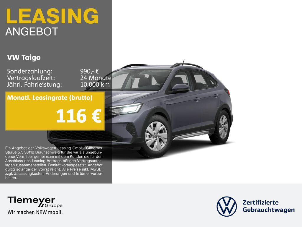 Volkswagen Taigo 1.0 TSI LIFE LED NAVI SITZHZ LM16 Leasing