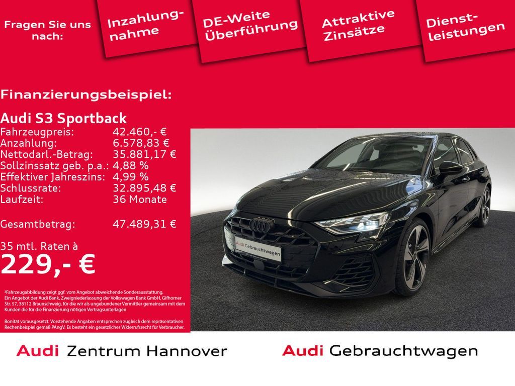 Audi S3 Sportback 2.0 TFSI Kamera ACC Navi LED Teille Leasing