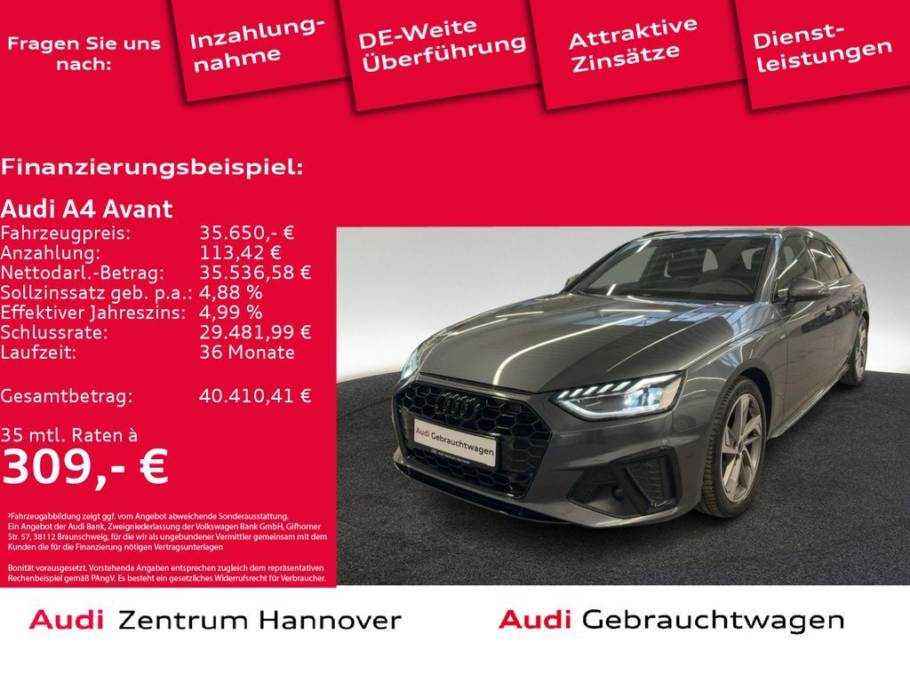 Audi A4 Avant S line 40 TFSI Kamera Navi LED virtual Leasing