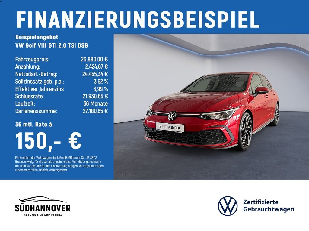 Volkswagen Golf VIII GTI 2.0 TSI DSG LED+RearView+Navi Leasing