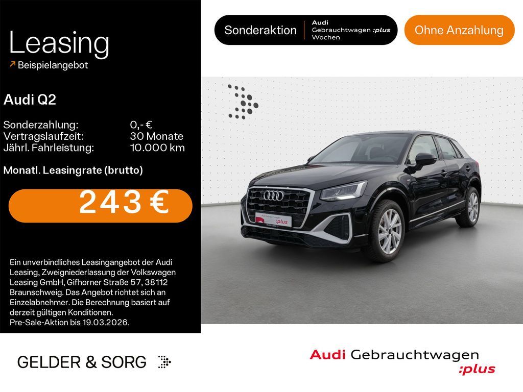 Audi Q2 35 TFSI S line GRA*CarPlay*LED*RFK*Sportsitze Leasing