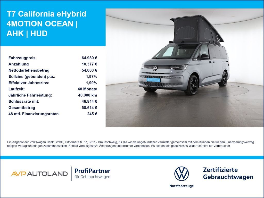 Volkswagen T7 California eHybrid 4MOTION OCEAN | AHK | HUD Leasing