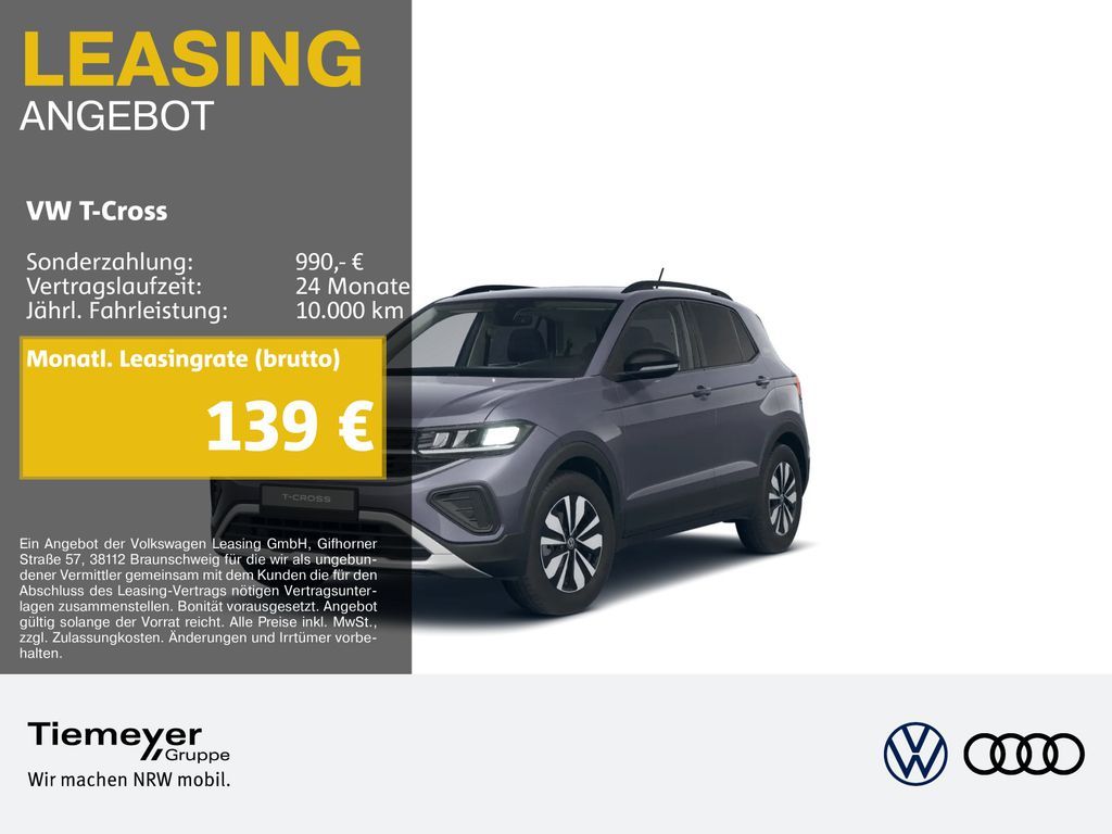 Volkswagen T-Cross 1.0 TSI GOAL NAVI ACC APP-CON ASSIST Leasing