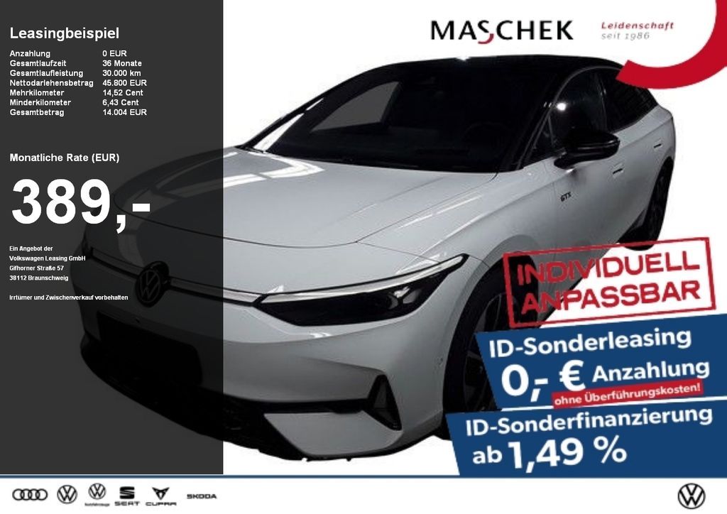Volkswagen ID.7 GTX Sonderleasing Kamera AHK IQLight Sitzh. Leasing
