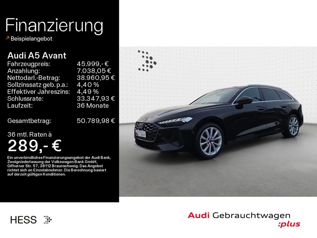 Audi A5 Avant TDI*LEDER*18ZOLL*KAMERA*HUD*B&O*LED*SHZ Leasing