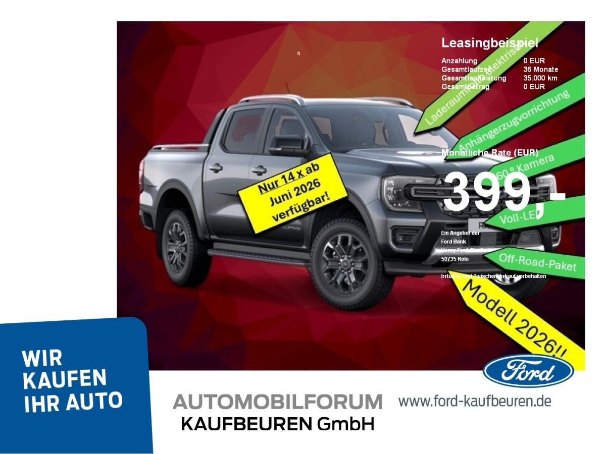 Ford Ranger Wildtrak PHEV AHK Navi 360 Cam el. Rollo Leasing