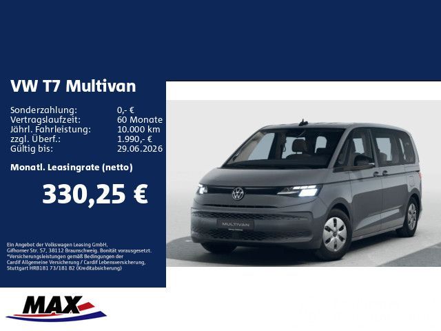 Volkswagen Multivan Motor: 2,0 l TDI SCR 110 kW Getriebe: 7 Leasing