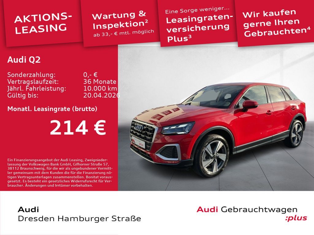 Audi Q2 35 TDI Advanced Matrix Navi AHZV S tronic Leasing