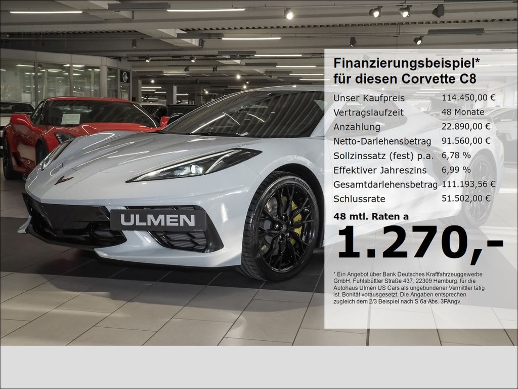 Corvette C8 Stingray Cabriolet 3LT Frontlift Vollausstatt Leasing