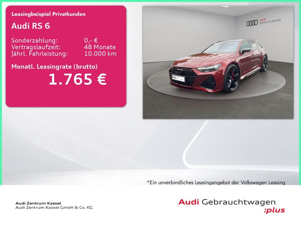 Audi RS 6 Av 4.0 TFSI qu. Laser B&O Pano HuD AHK 360° Leasing