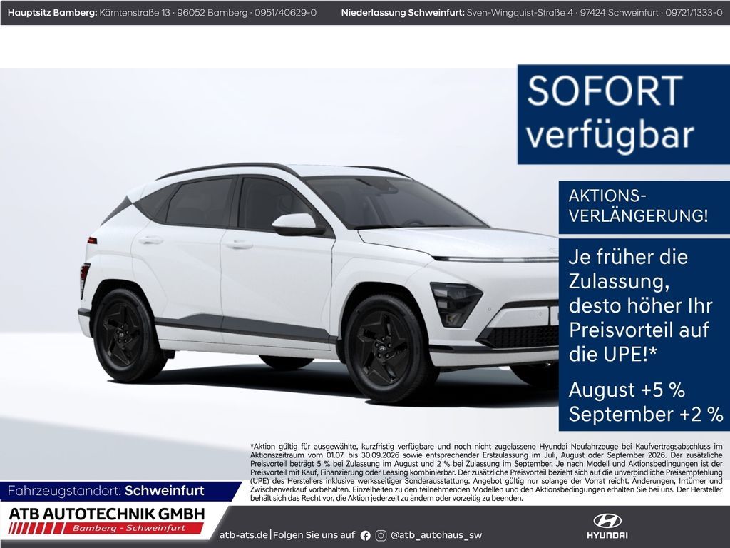 Hyundai KONA Elektro Select 49kWh 135PS Navi LED ACC App Leasing