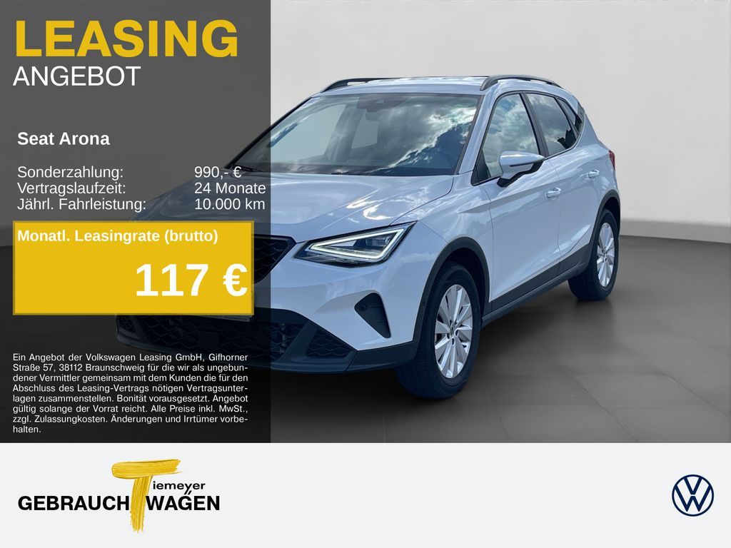 Seat Arona 1.0 TSI STYLE ACC NAVI SITZHZG GJR Leasing