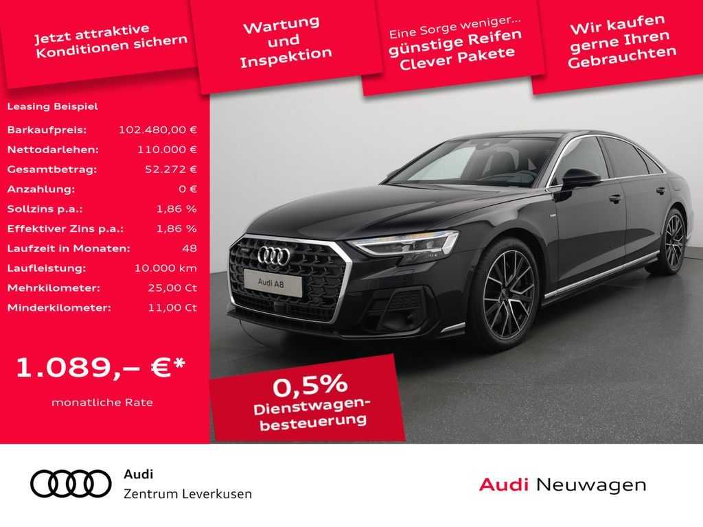 Audi A8 HUD PANO ACC NAVI VIRT LEDER RAUTE SHZ KLIMA Leasing