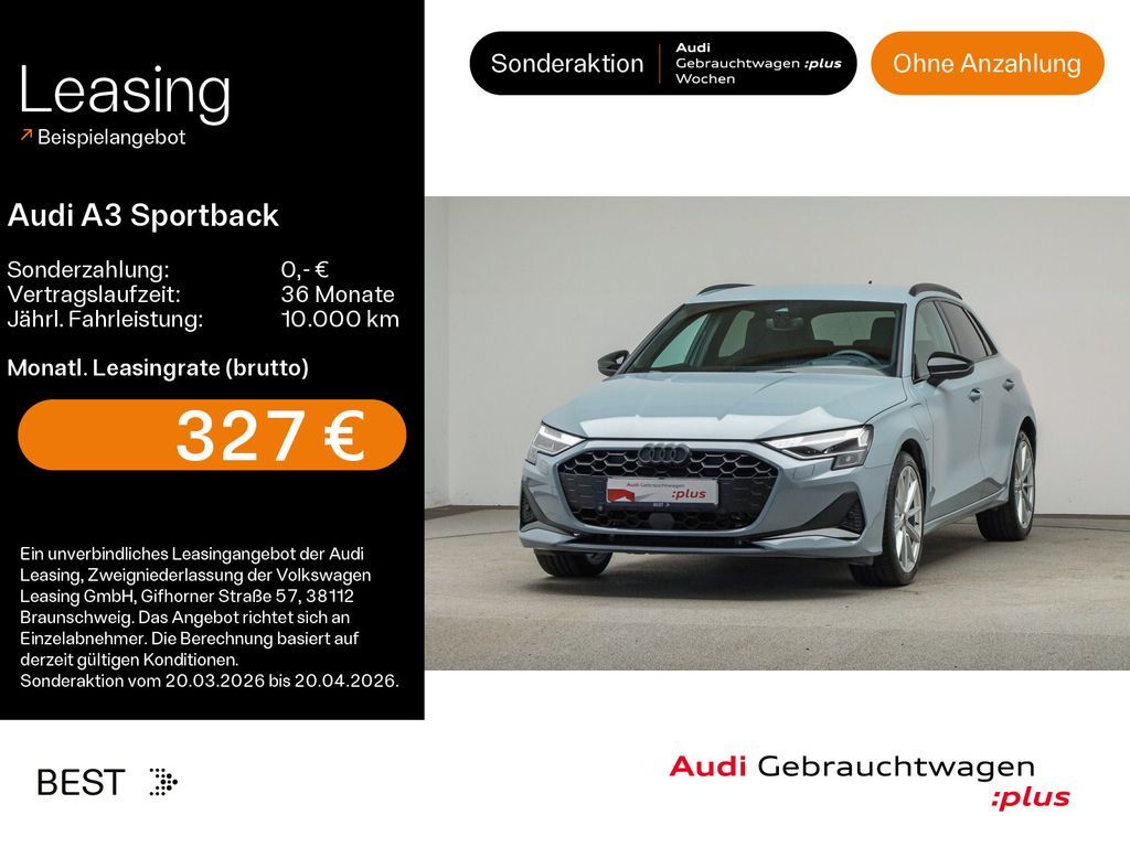 Audi A3 Sportback 40 TFSIe S-LINE*NAVI-PLUS*LED*KAMER Leasing