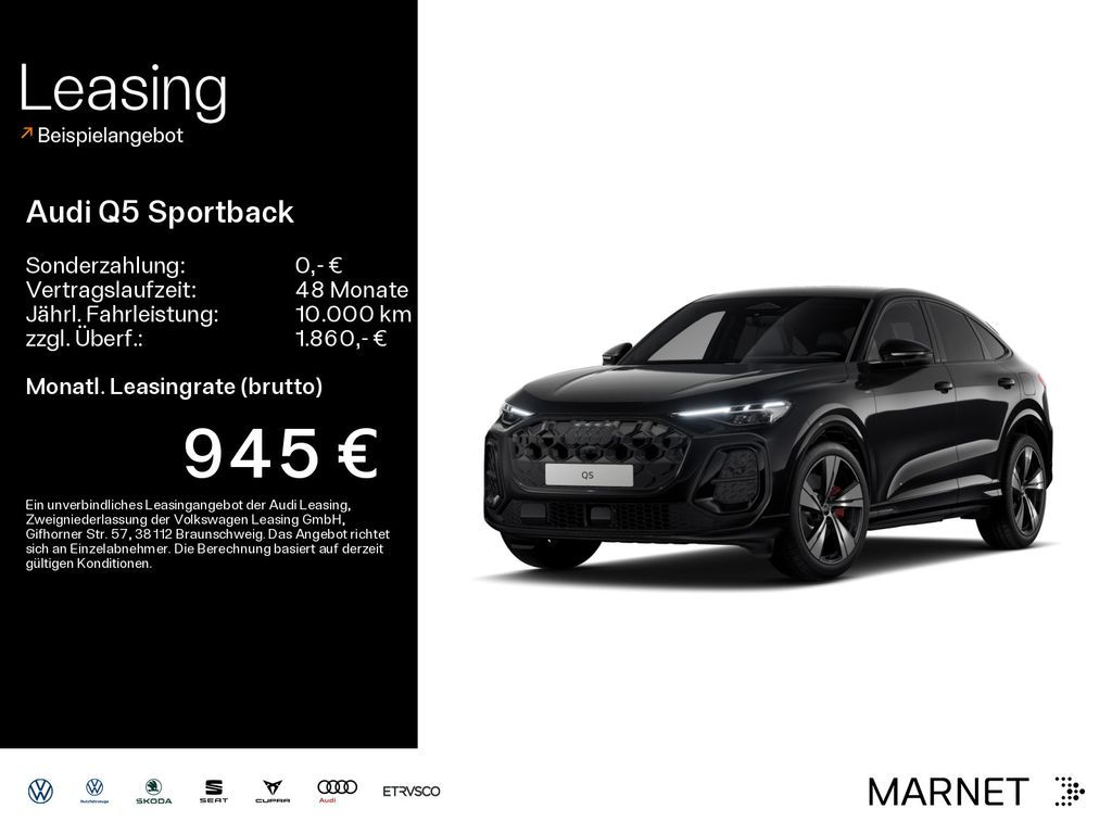 Audi Q5 Sportback e-hybrid edition one quattro 270 kW Leasing