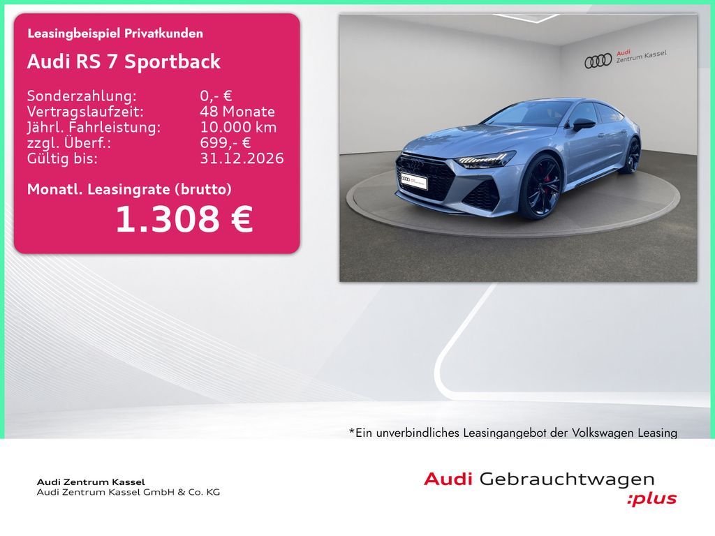 Audi RS 7 SB 4.0 TFSI qu. Laser B&O Keramik 360° Leasing