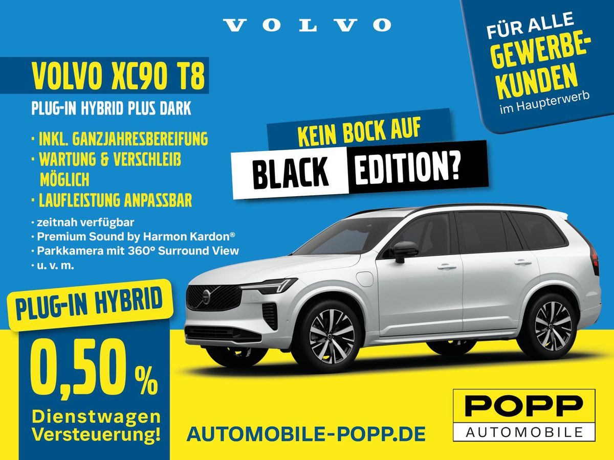 Volvo XC90 T8 AWD Plus Dark *Pano, *Allwetter, *HUD u.v.m Leasing