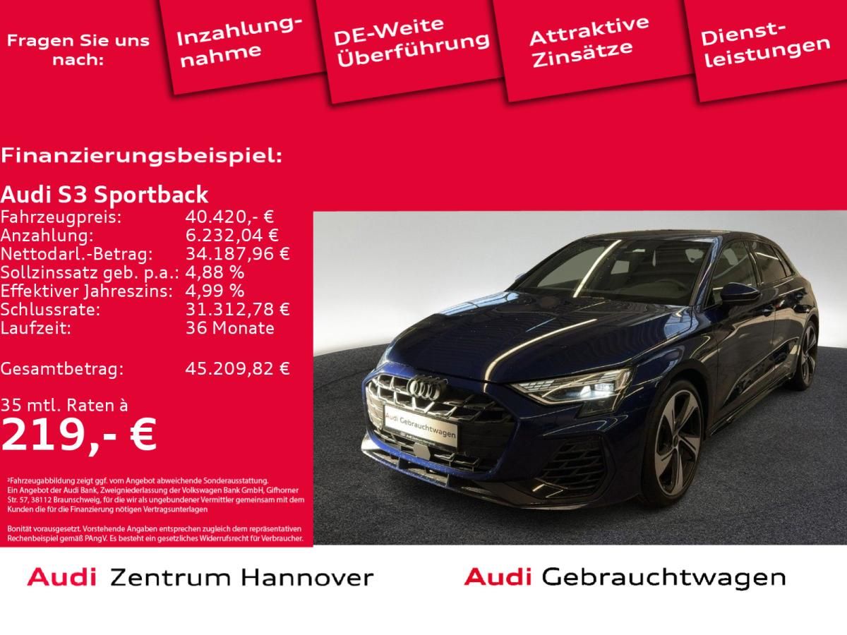 Audi S3 Sportback 2.0 TFSI quattro Navi virtual Cockpit 19-Zoll Leasing