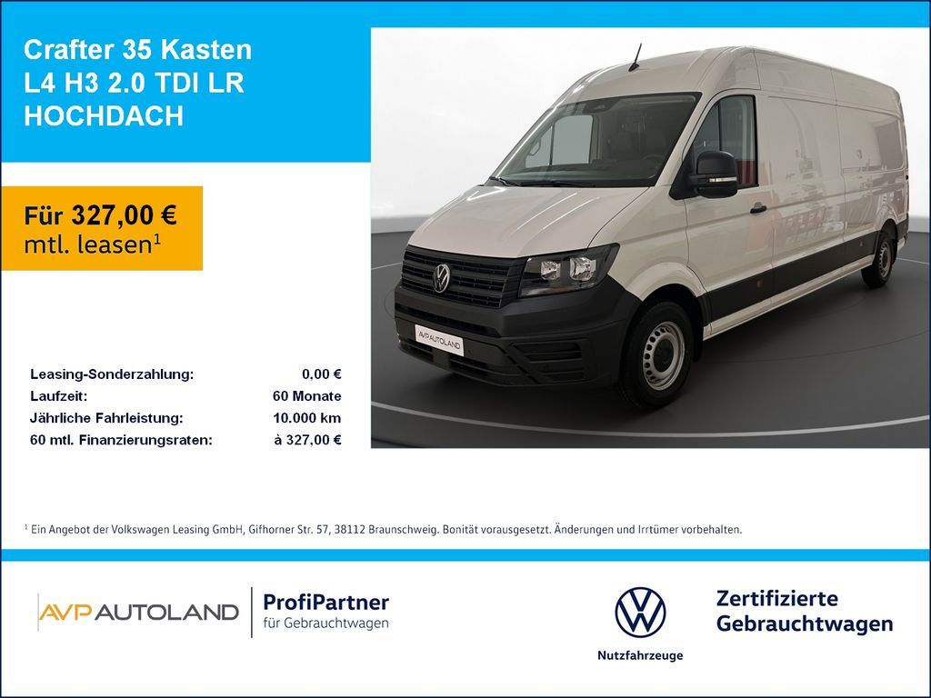 Volkswagen Crafter 35 Kasten L4 H3 2.0 TDI LR HOCHDACH Leasing