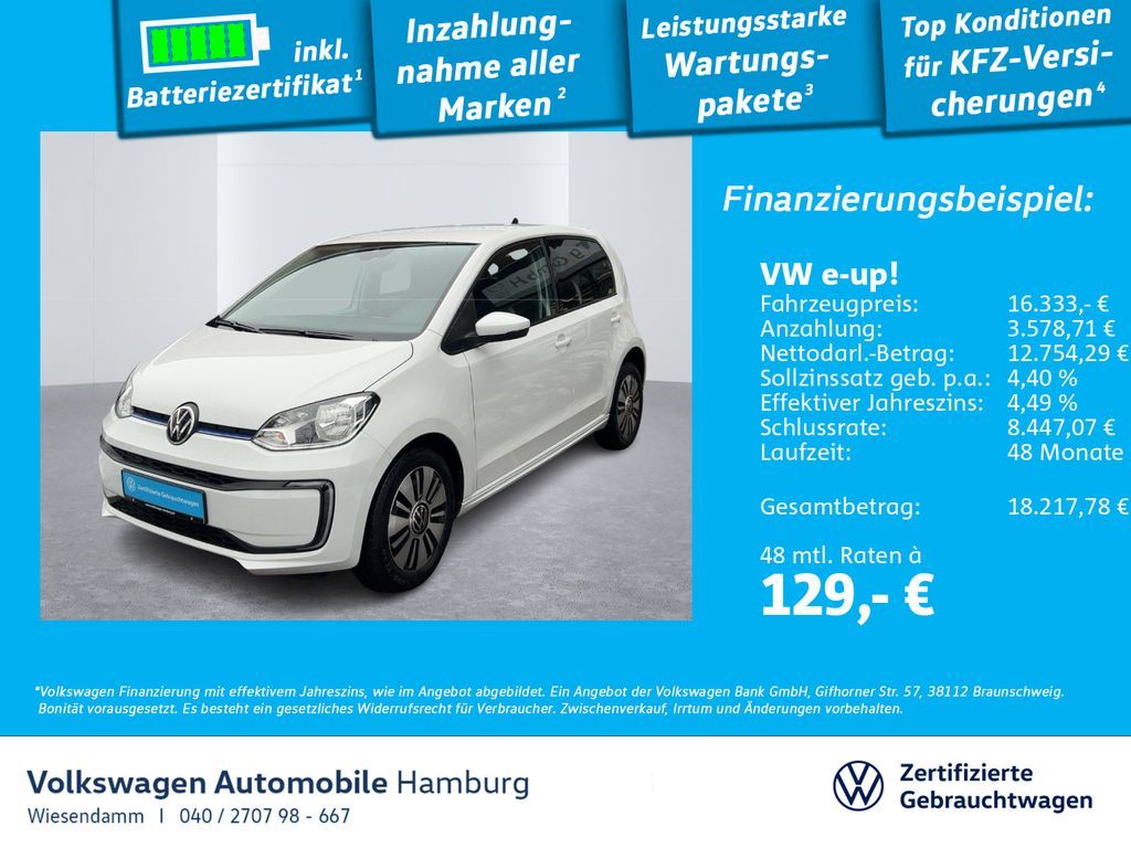 Volkswagen e-up! Style Plus Kamera Sitzhzg Klima PDC Leasing