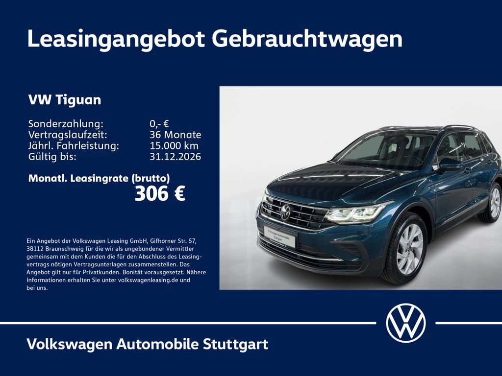Volkswagen Tiguan Life 2.0 TDI DSG Navi Kamera Pano LED SHZ Leasing