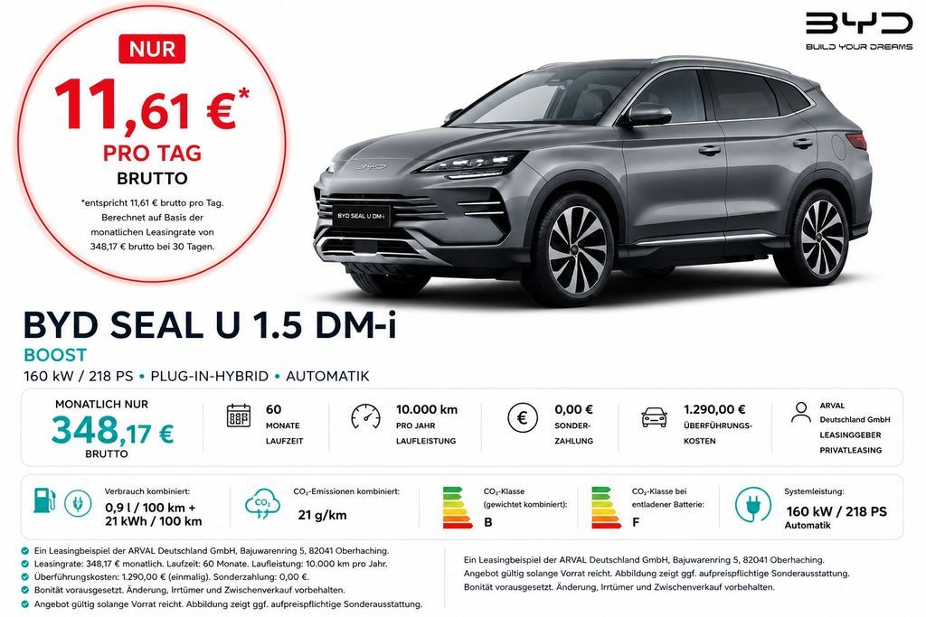 BYD SEAL U 1.5 DM-i Boost Plug-In-Hybrid | 360 Kamer Leasing