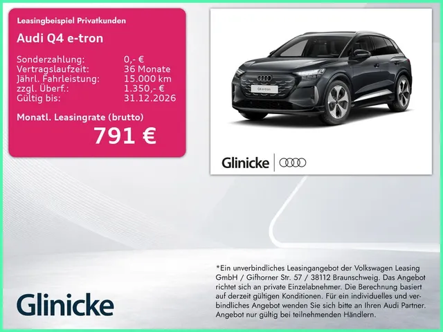 Audi Q4 e-tron performance AHK LED LM 20" 360° Sonos
