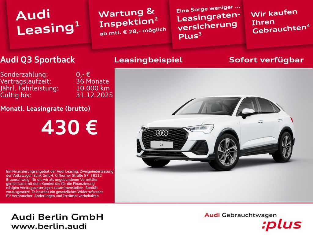 Audi Q3 Sportback S line 35 TFSI S tronic Leasing