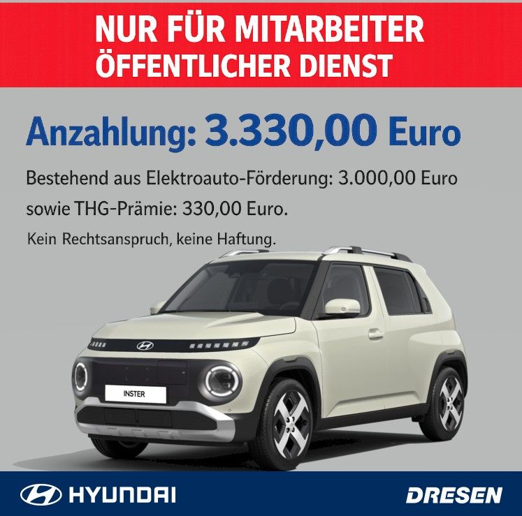 Hyundai Hyundai Inster Prime**NUR FÜR ÖFFENTL.DIENST** I Technik-Paket I 360 Kamera I Wärmepumpe I Navi I Sitzheizung I LED Leasing