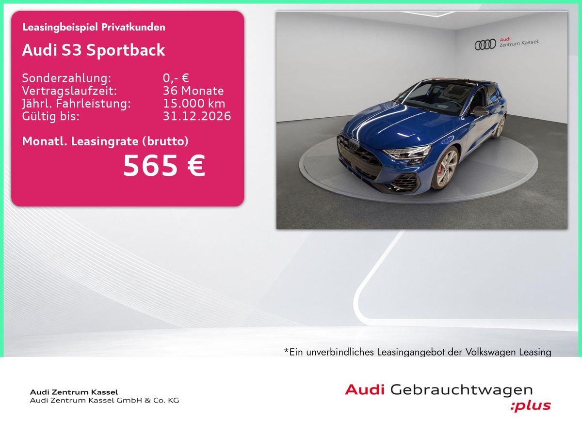 Audi S3 Sportback 2.0 TFSI qu LED SONOS Pano HuD 360° Leasing