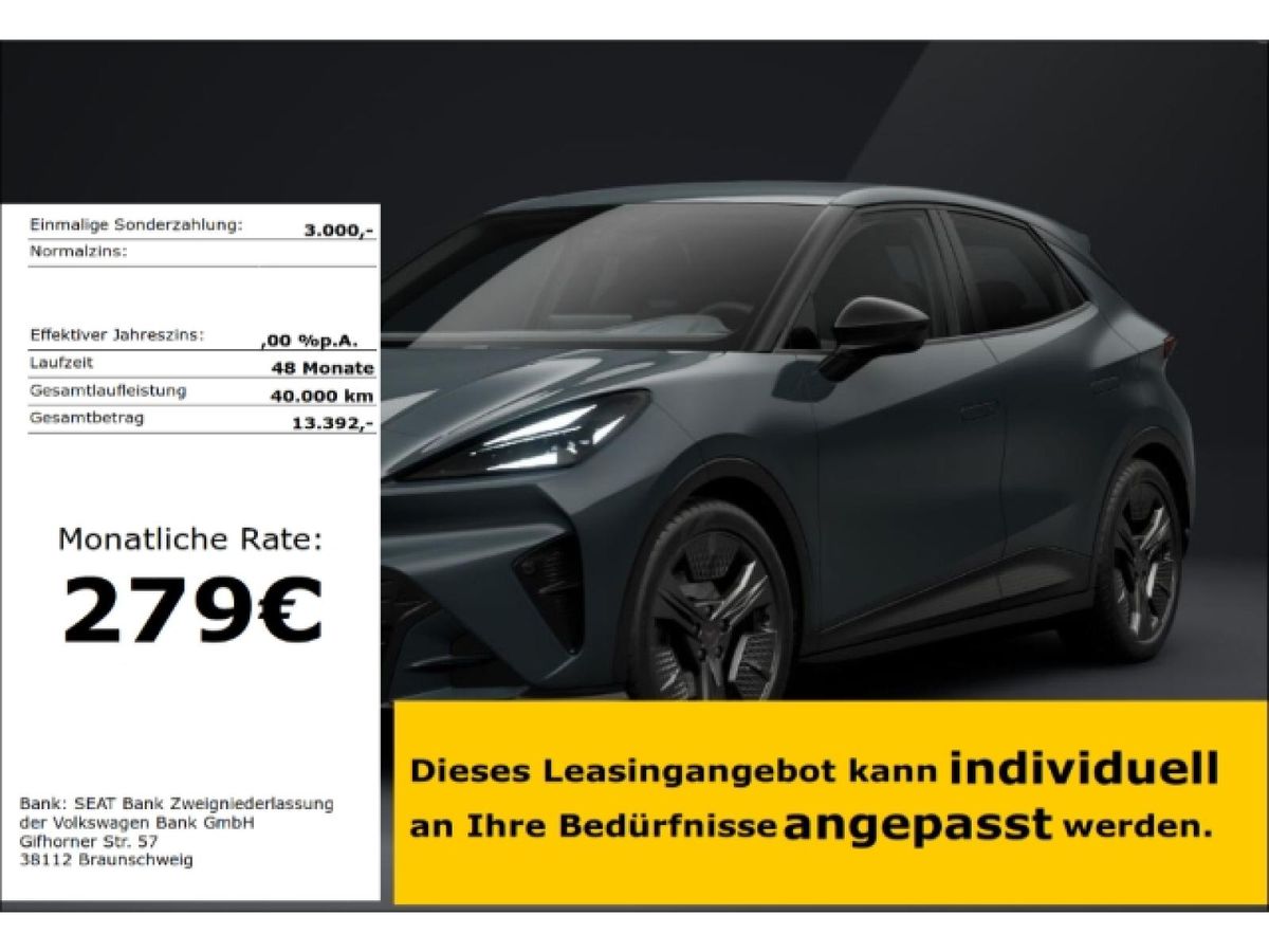 Cupra Raval ⚡ Endurance 211 PS | 52 kWh | Bestellfahrzeug | 279 € im Monat ⚡ Leasing